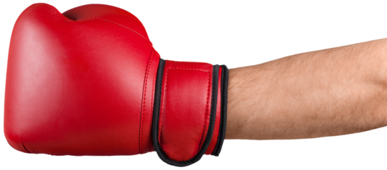 Boxing fist glove punch box red knock