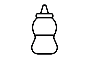 Mustard icon illustration. icon related to cooking spices. outline icon style. Simple vector design editable