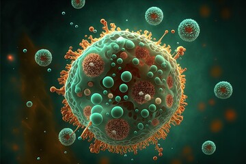Medical Diagnosis: Disseminated Coccidioidomycosis - Close-up Illustration of Fungal Infection in 8K created with generative ai technology