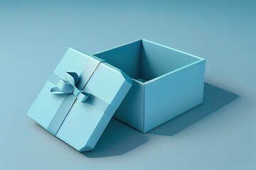 blue square gift box . Generative Ai