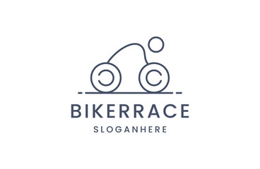 people cycling, people riding bicycle logo illustration .