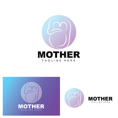 Pregnant Logo, Mom And Baby Health Care Design, Pregnant And Baby Medicine Brand Icon Vector