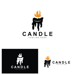Obraz premium Candle Logo, Flame Lighting Design, Burning luxury Vector, Illustration Template Icon