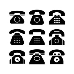 telephone icon or logo isolated sign symbol vector illustration - high quality black style vector icons
