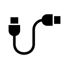 usb cable icon or logo isolated sign symbol vector illustration - high quality black style vector icons
