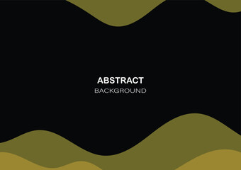 Obraz premium Abstract yellow geometric on black background. Fluid shapes composition. Liquid color.