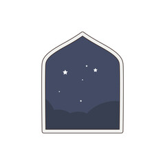 window black color vintage icon Ramadan and Islamic Eid