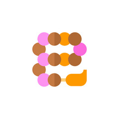 brown prayer beads icon Ramadan and Islamic Eid