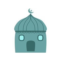 mosque icon in green color Ramadan and Islamic Eid