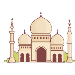 silver color mosque icon Ramadan and Islamic Eid