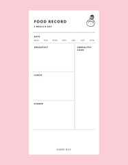 (Smile Bean) food record memo list. Plan your day more easily and more happiness.