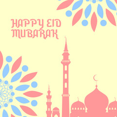 Greeting Card Of id mubarak background mandala 