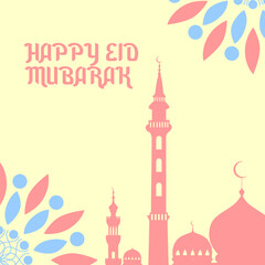 Muslim id mubarak background and ornament mosque decorative