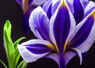blue iris flower, generative AI