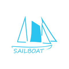 illustration of a sailing ship can be used for logo design