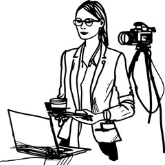 Sketch drawing of reporter