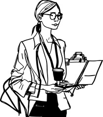 Sketch drawing of reporter