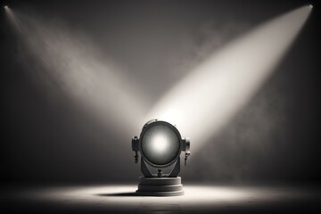 Close up of a spotlight on the empty stage with copy space