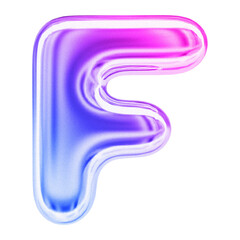 3d Gradient Letter F