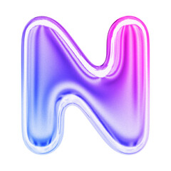 3d Gradient Letter N