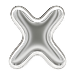 3d Silver Letter X
