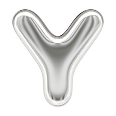 3d Silver Letter Y