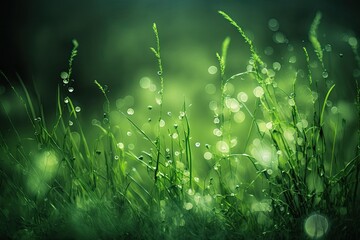 Fototapeta na wymiar An image of pasture grass in green. Backgrounds with beautiful bokeh from nature. Generative AI
