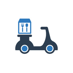 Food Delivery Scooter Icon Sign Symbol