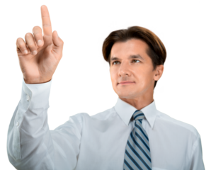 Portrait of young handsome businessman isolated on white background