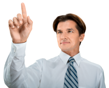 Portrait of young handsome businessman isolated on white background