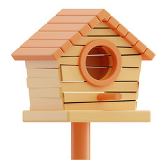 Bird House Farming 3D Illustration