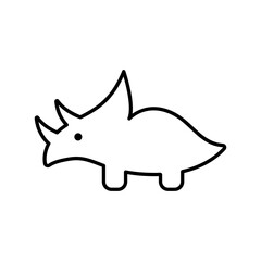 Triceratops line icon