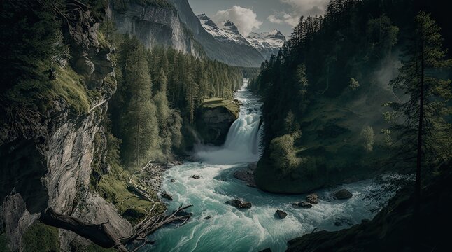 Beautiful Switzerland Landscape Nature Wallpaper Generated AI HD 4K