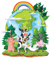 Animals on the planet earth