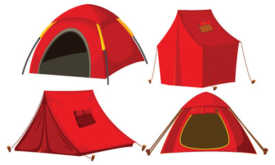 Vector set of camping tents