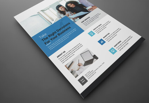 Corporate Business Flyer with Blue Accents