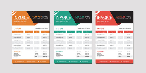 vector flat design e commerce invoice template