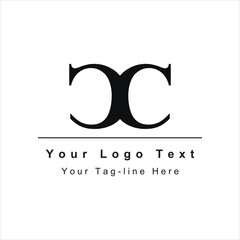 elegant CC or CC logo initial design for business