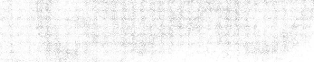 White And Grey Halftone Dotted. Panoramic Background. Abstract Polka Dots Pattern. Pop Art Style Backdrop. Wide Horizontal Long Banner. Vector Illustration, Eps 10. 