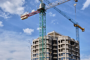 Construction of a new modern residential complex.