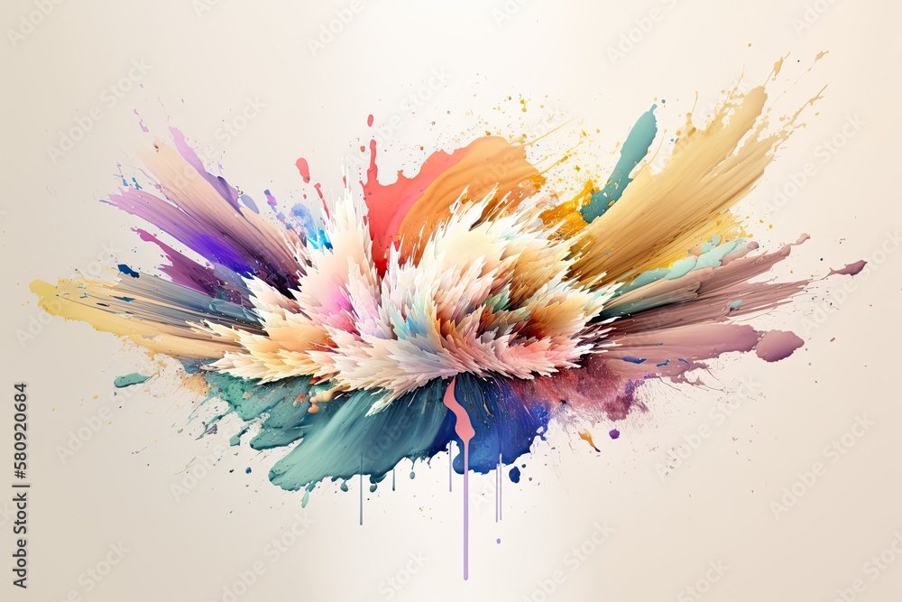 Poster abstract colorful water color splashes. creative concept. generative ai
