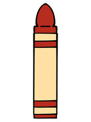 赤いクレヨンのイラスト素材