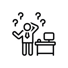 Black line icon for lost