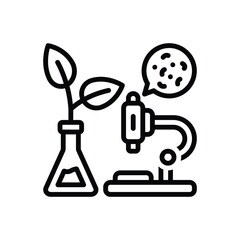 Black line icon for biology