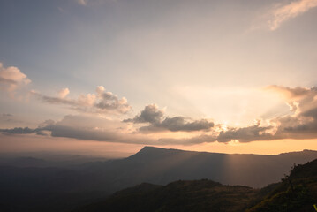 evening in phu Thap Buek, Phetchabun, Thailand.