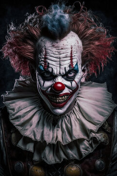 Horror Clown The Terror of the Horror Clown, A Nightmarish Performance AI-Generated