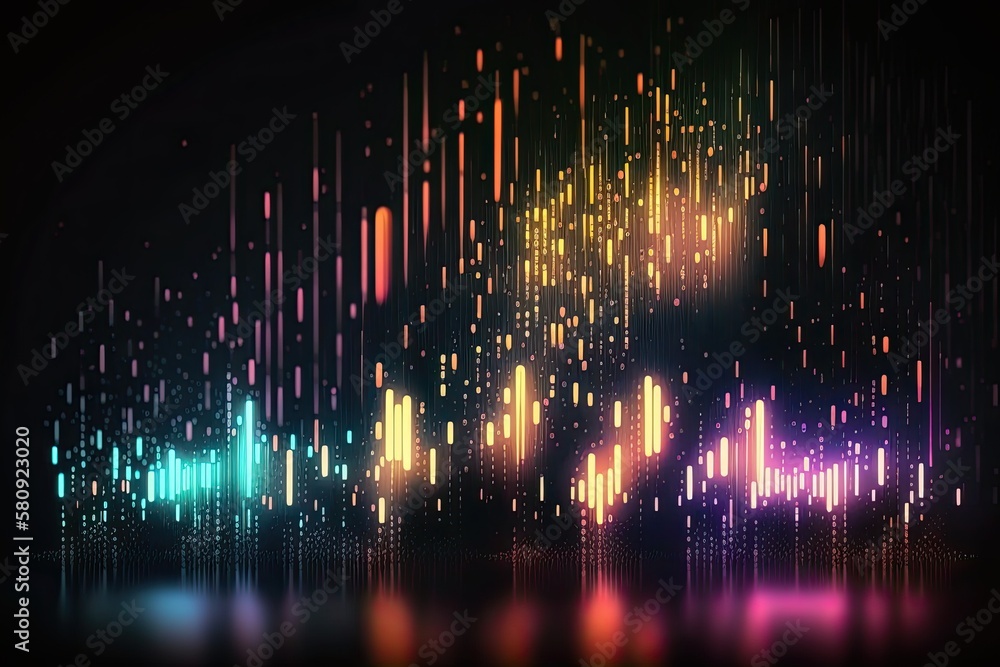 Aufkleber abstract blue or gold dot moving and growing connecting neural network. technology background. digit