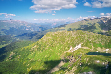 Aerial beautiful summer landscape of Caucasus mountain.