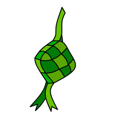 ketupat icon with modern flat style, ketupat design, ramadan and eid food
