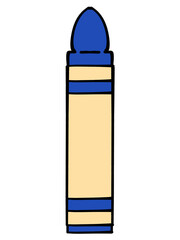 青いクレヨンのイラスト素材